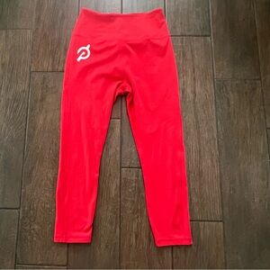 Peloton Sport Ultra High Rise Mesh Panel Cropped Legging Red sz S